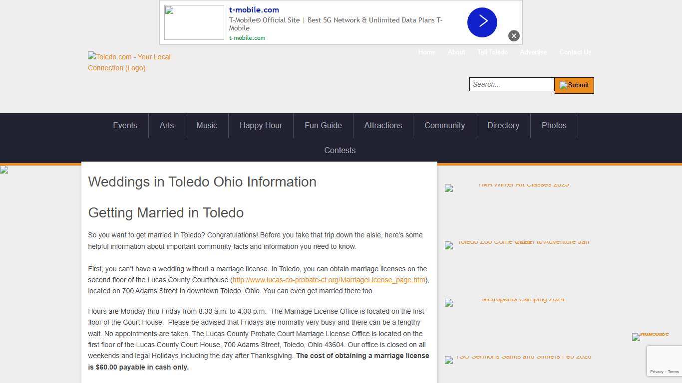 Weddings in Toledo Ohio Information - Toledo.com